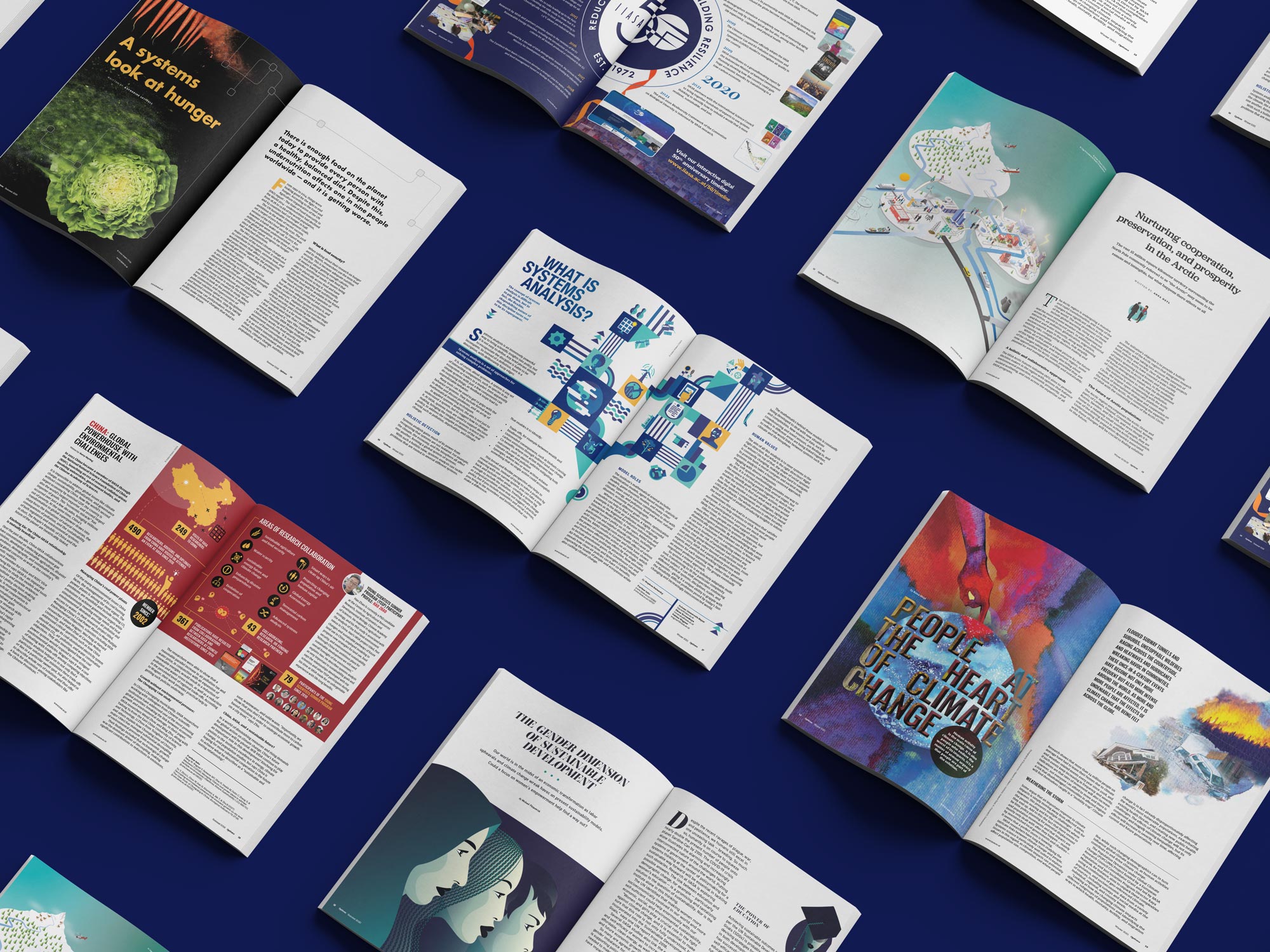 Magazine spreads laid out